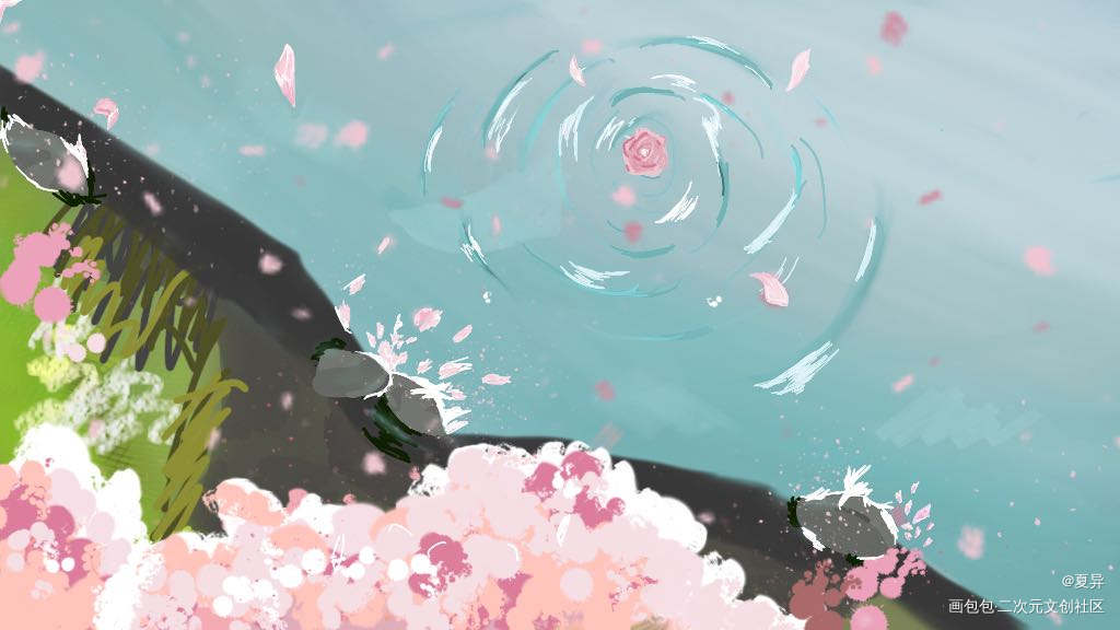 指绘_平涂风景绘画作品