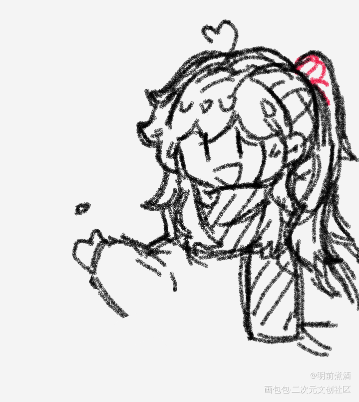 摸了一只冬天的小羡（。_魔道祖师魏无羡Q版指绘绘画作品