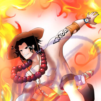 海贼王艾斯半厚涂日系火拳艾斯求约稿摸鱼约稿板绘绘画作品