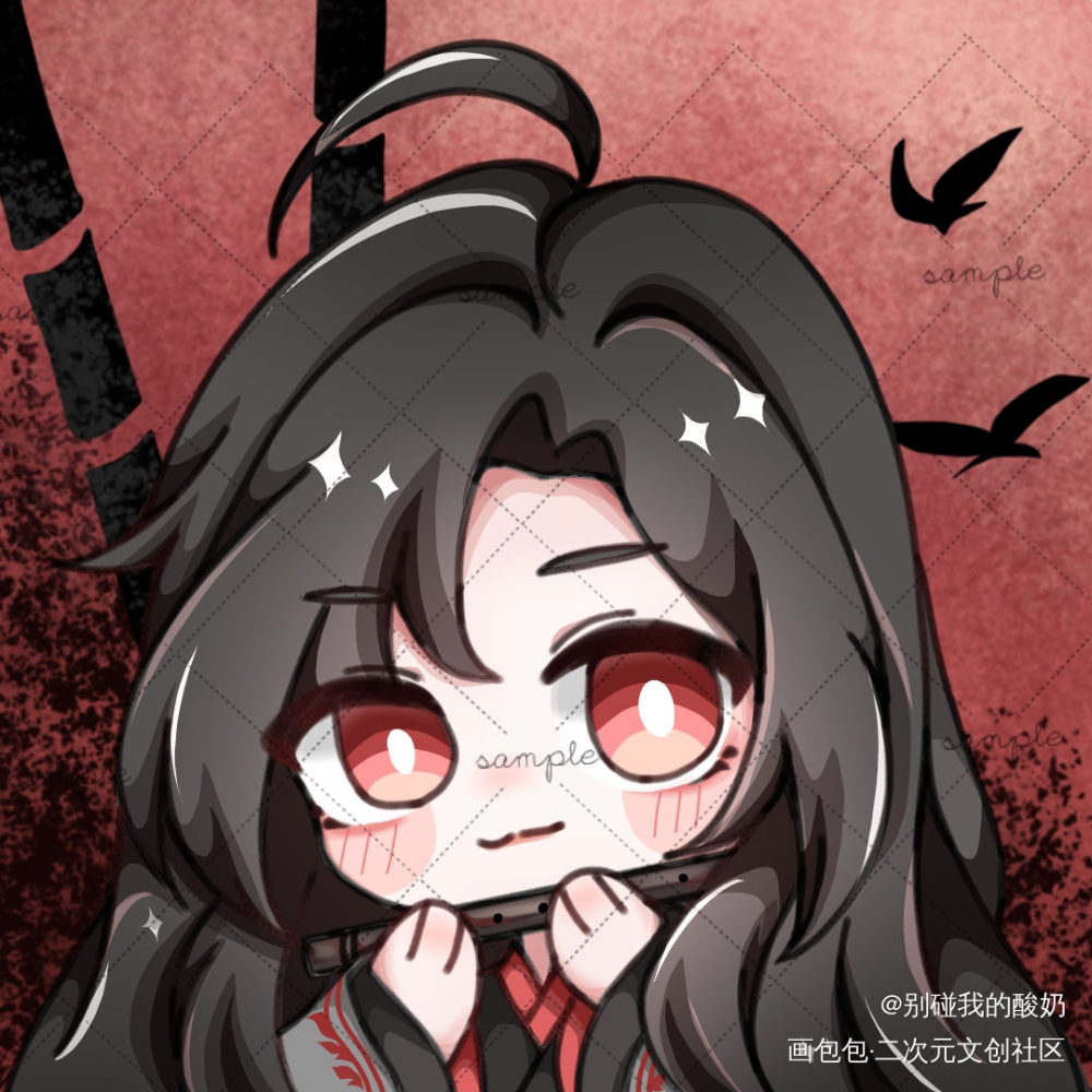 Q版老祖羡_魔道祖师忘羡墨香铜臭绘画作品