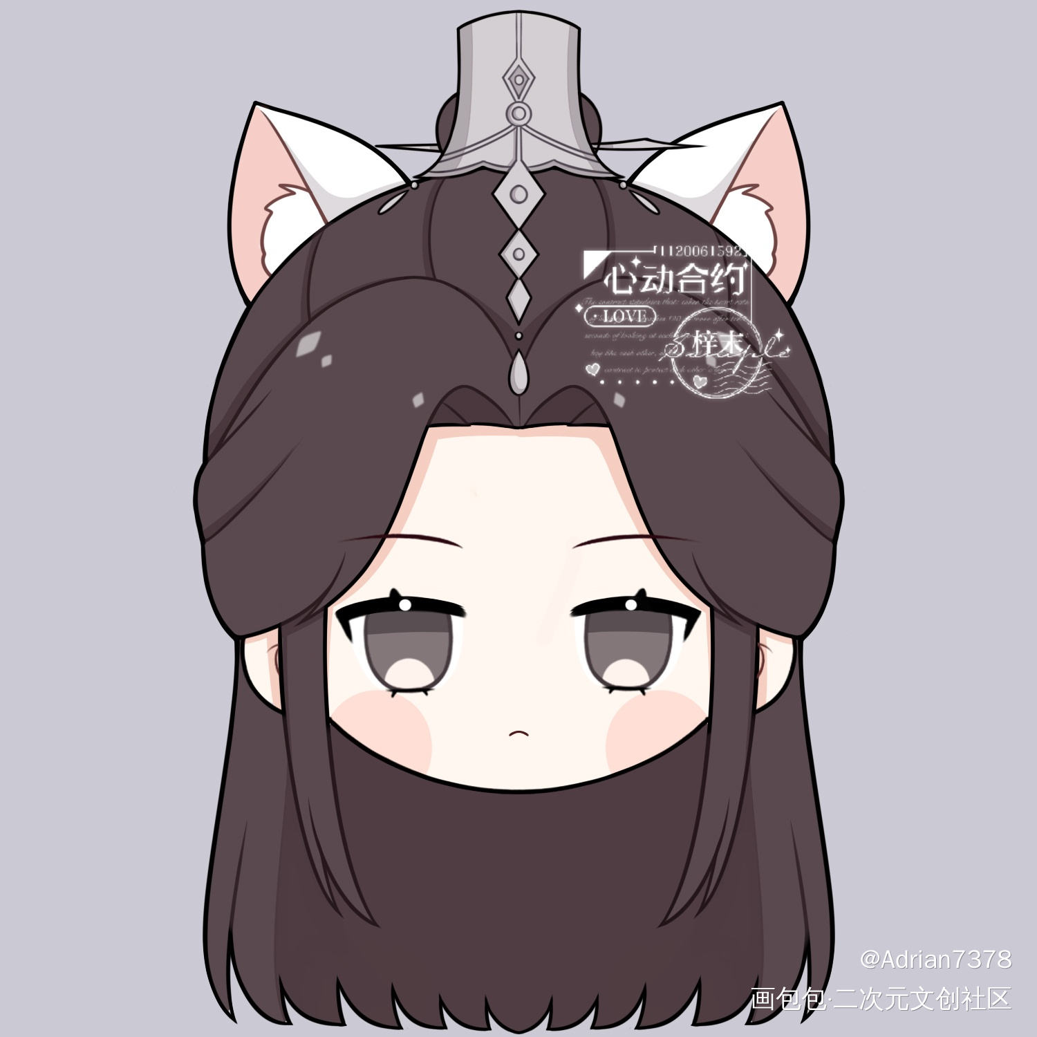 猫宁～_二哈和他的白猫师尊约稿绘画作品