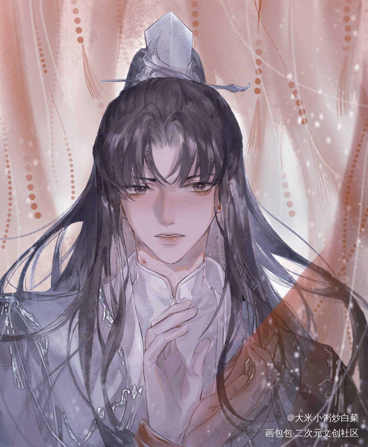 楚妃_二哈和他的白猫师尊燃晚楚晚宁古风绘画作品
