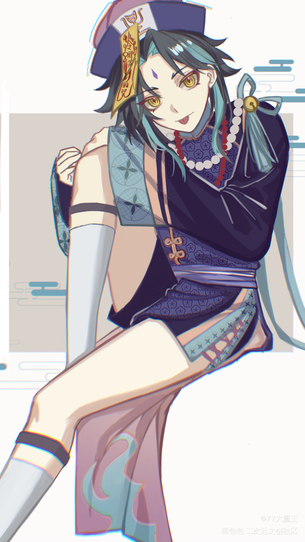 魈log_原神魈绘画作品