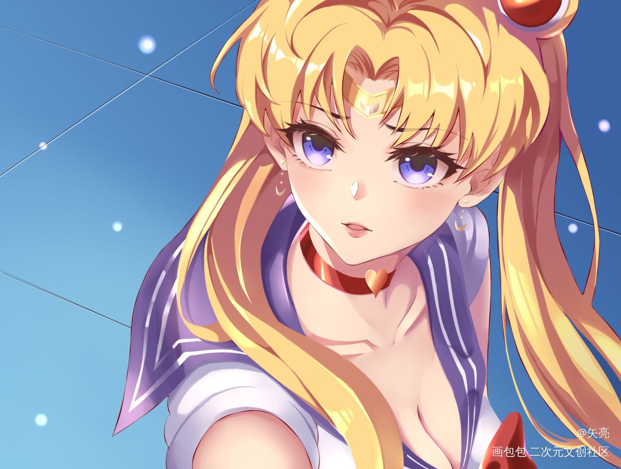 挑战水兵月_美少女战士平涂日系水兵月临摹挑战绘画作品