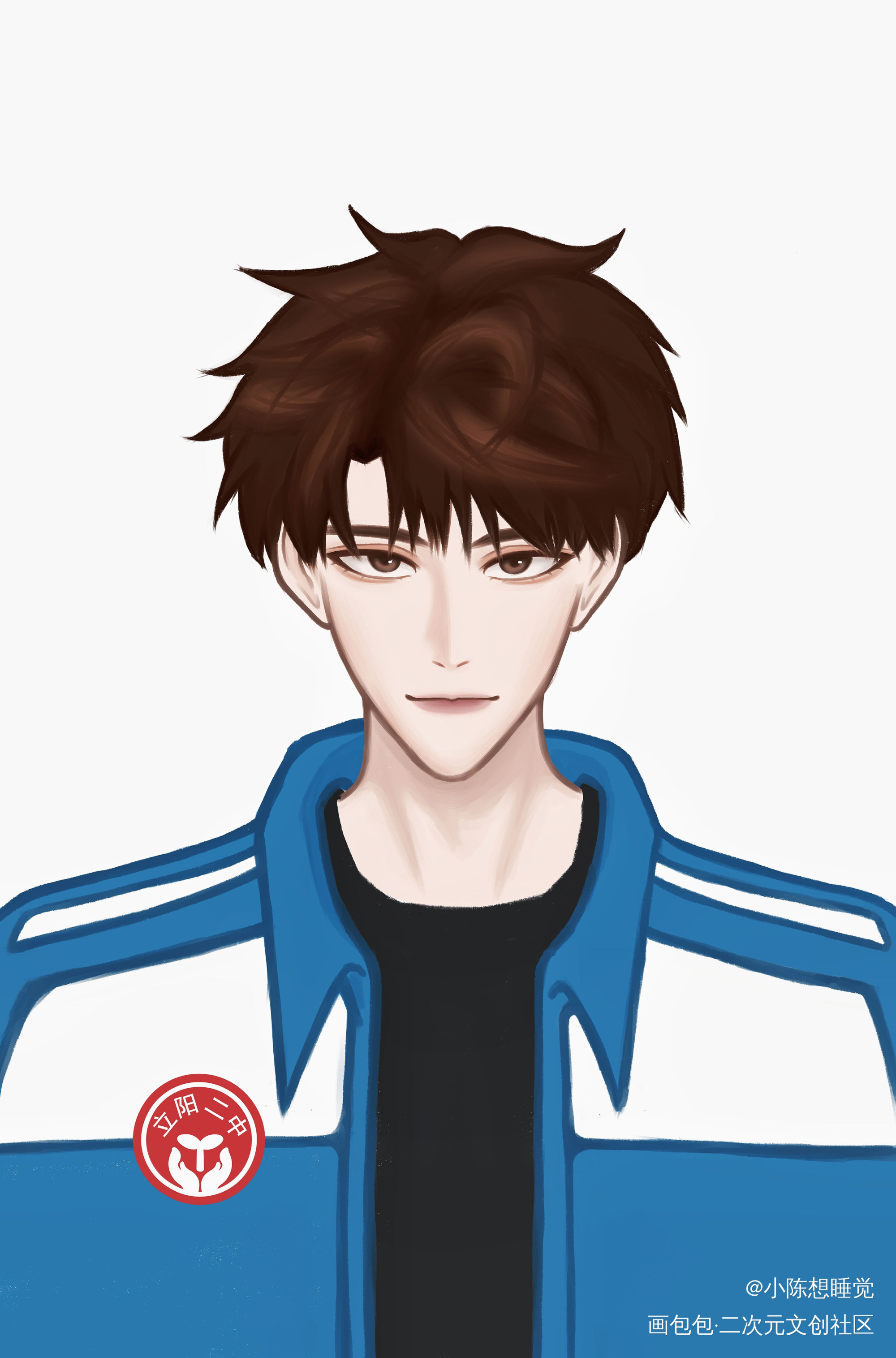 贺朝证件照_伪装学渣贺朝绘画作品