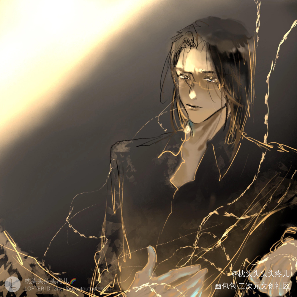 光落进了深渊_默读舟渡费渡插画priest绘画作品