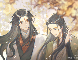 于花海中。_绘画作品
