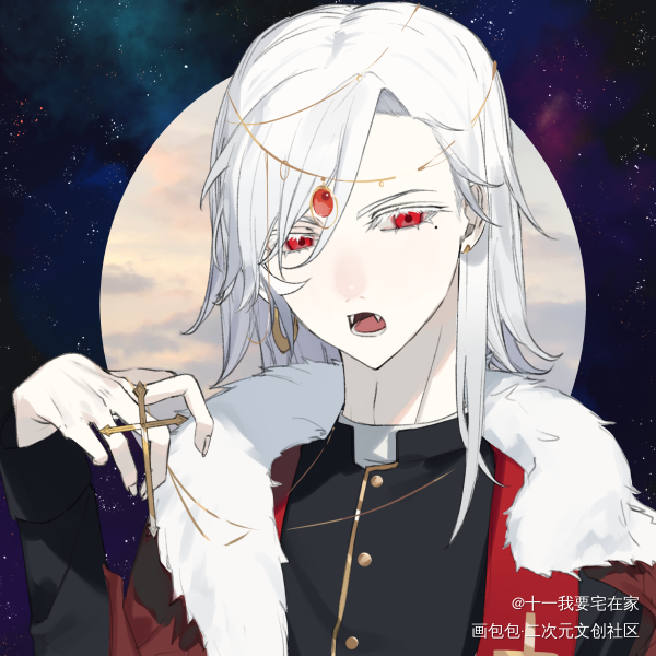 新oc  吸血鬼兔兔_oc绘画作品