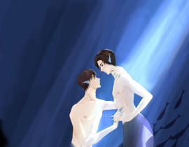 玉玉子和他的美男鱼_绘画作品