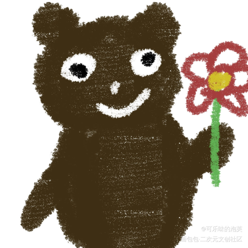 无语熊_拿手画的绘画作品