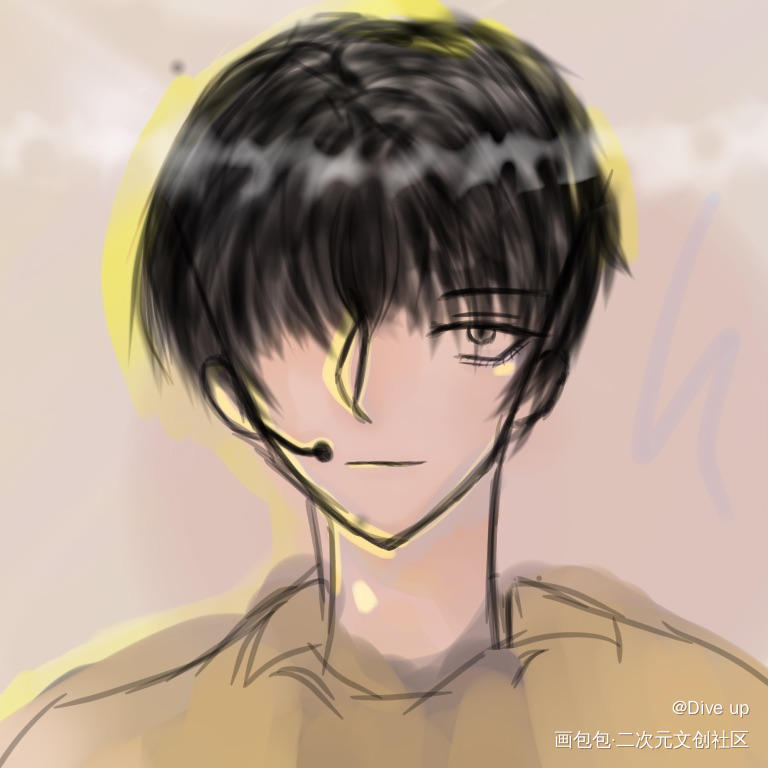 冲_手绘平涂摸鱼绘画原创绘画作品