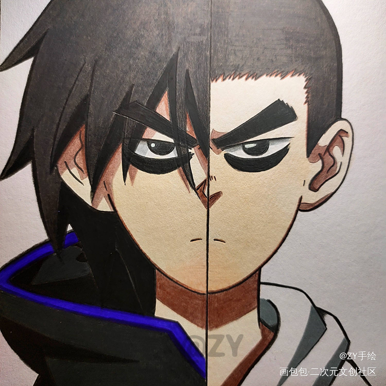 伍六七(临摹)_刺客伍六七伍六七临摹手绘动漫头像画画绘画作品