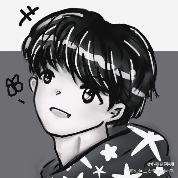 是盛望鸭（黑白版）_某某添望立绘我要上首推望绘画作品