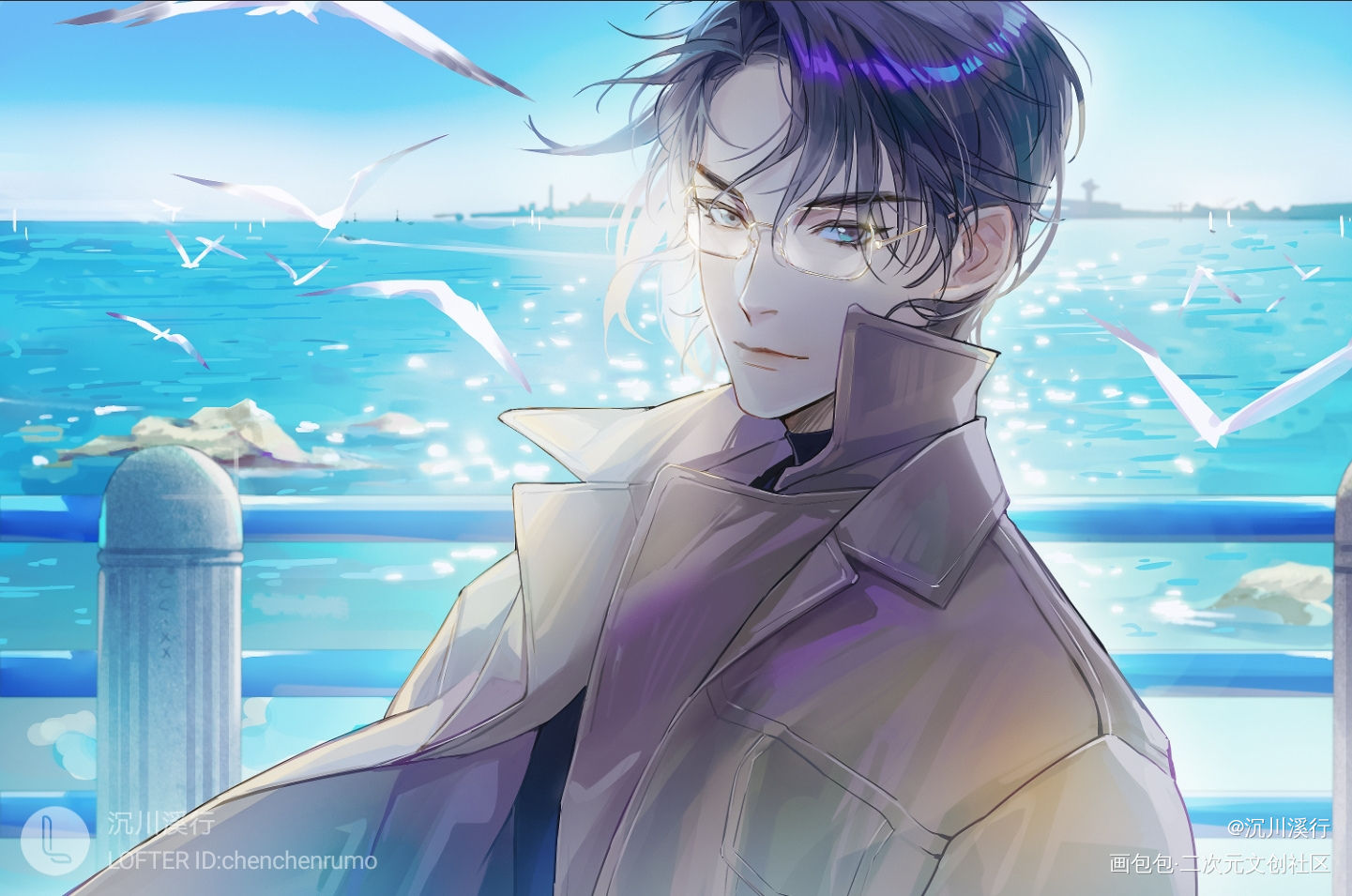 先随便搬张旧图_默读费渡绘画作品