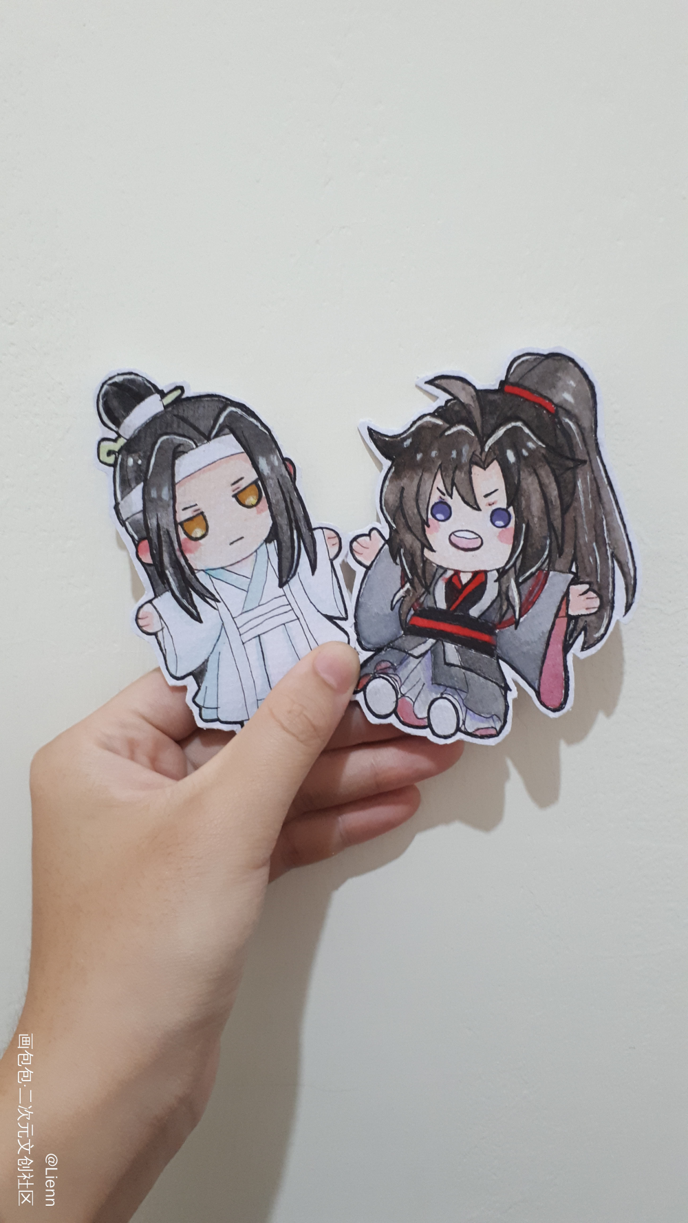 忘羨萌紙娃兒~_魔道祖师忘羡手绘水彩手绘水彩魔道祖师动画临摹手绘魔道祖师Q版墨香铜臭临摹绘画作品