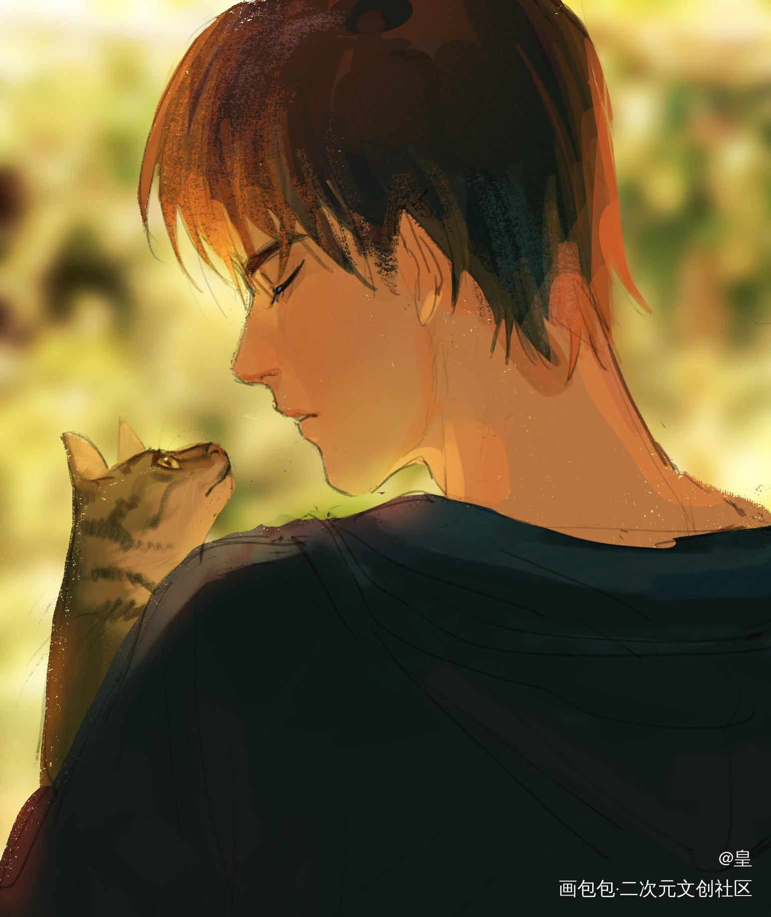 猫猫狗狗_盗墓笔记瓶邪吴邪张起灵绘画作品