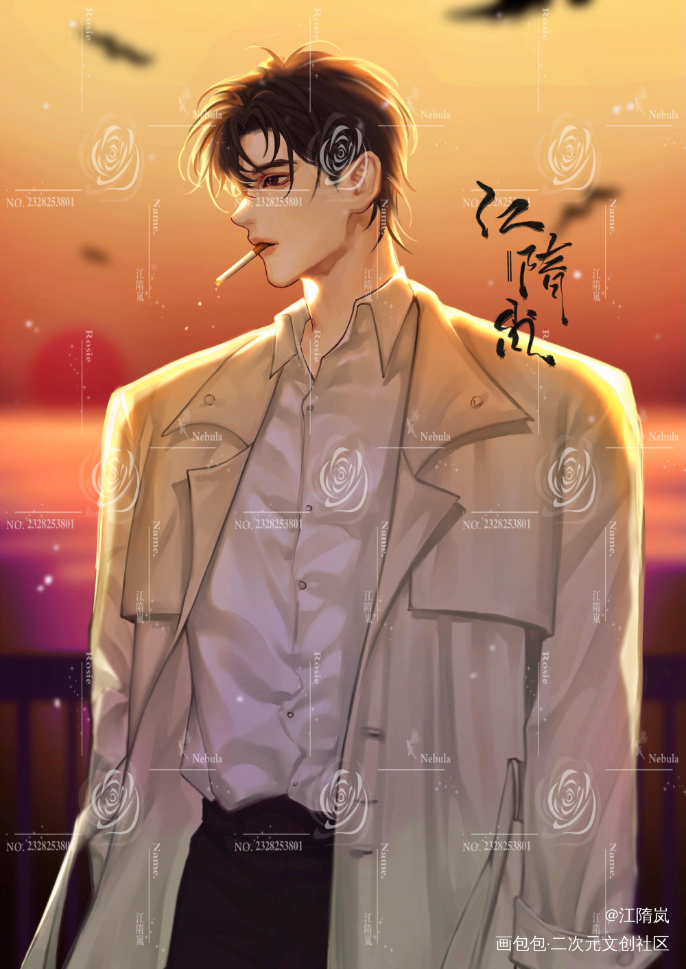 分手后散心的简哥（嗯）_188男团李简绘画作品