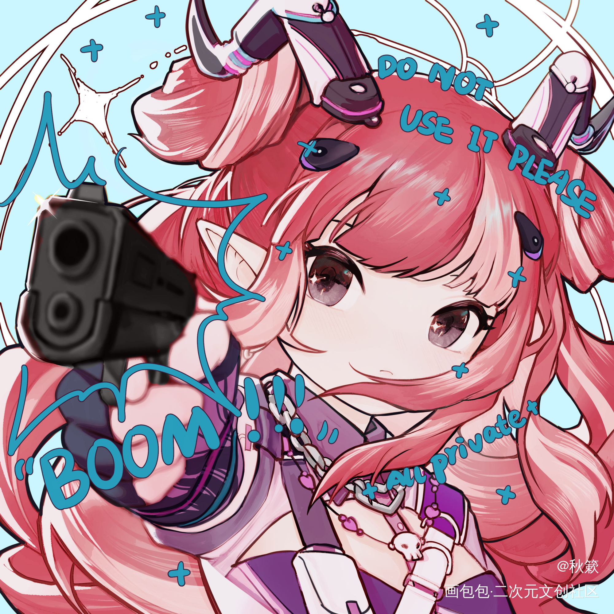 稿_日系头像稿板绘原创绘画作品