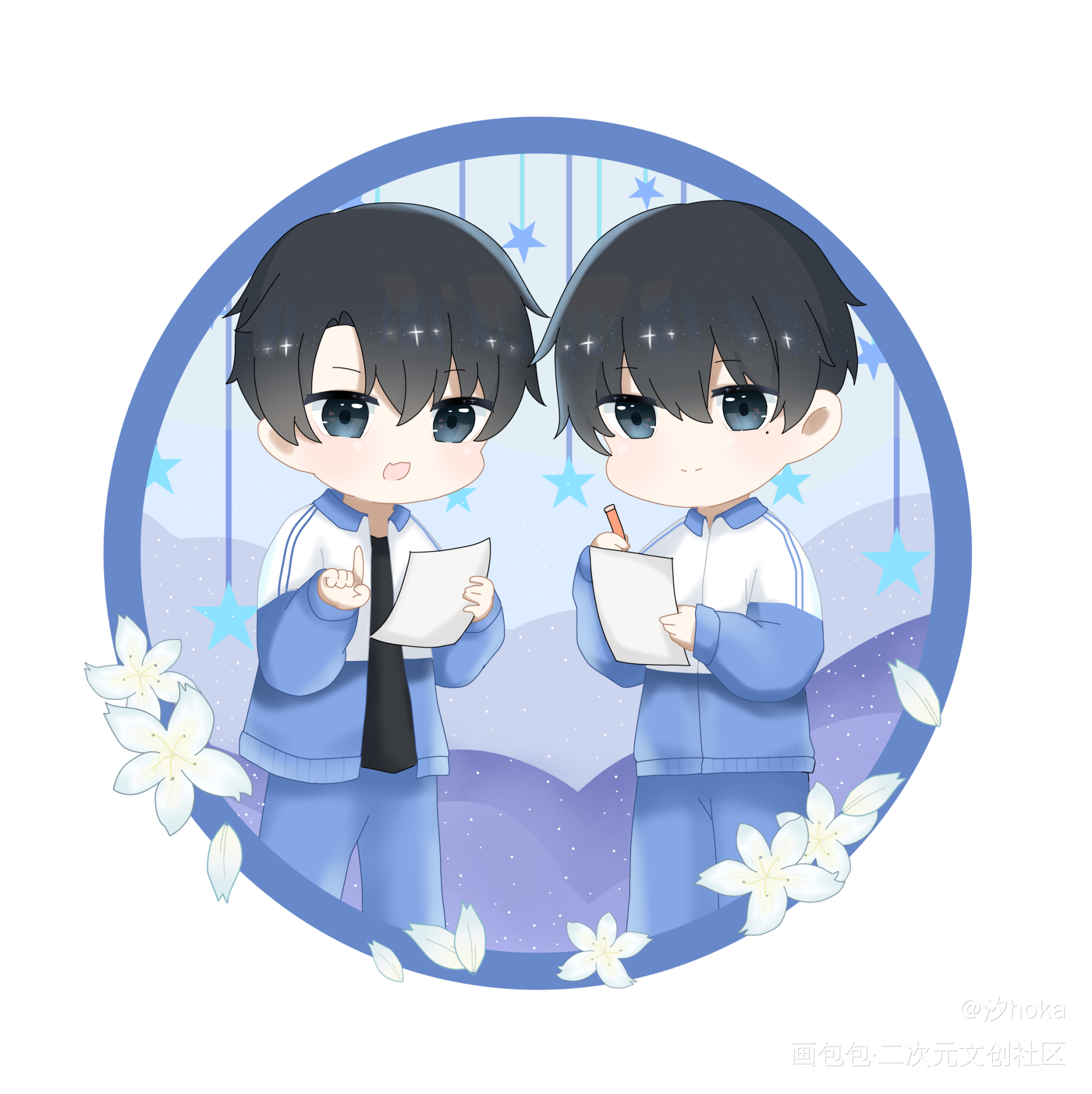 开学季～_伪装学渣朝俞绘画作品