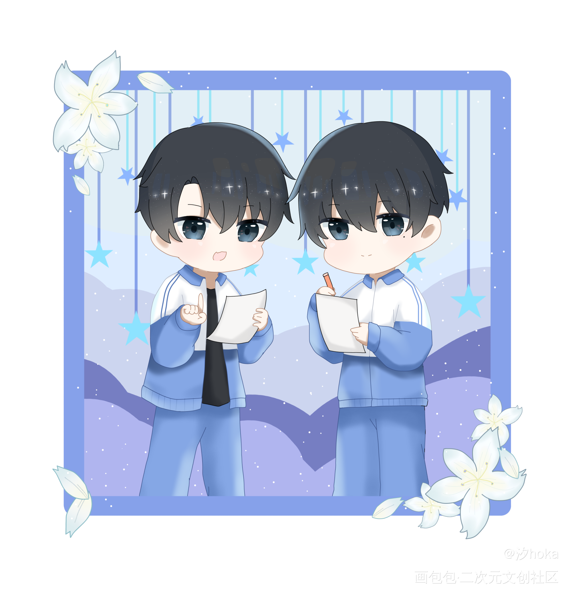 开学季～_伪装学渣朝俞绘画作品
