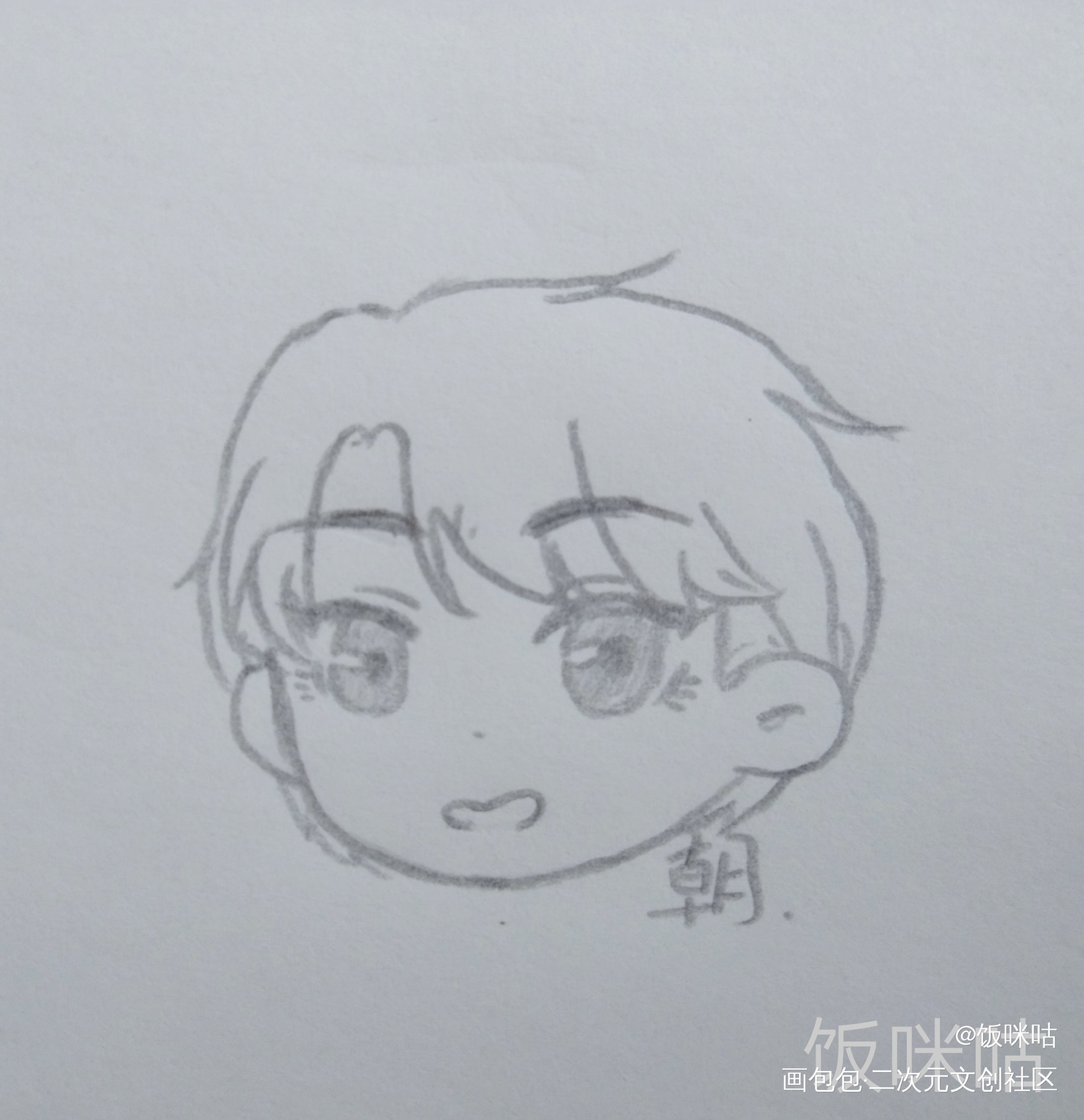 摸一个朝哥_伪装学渣贺朝绘画作品
