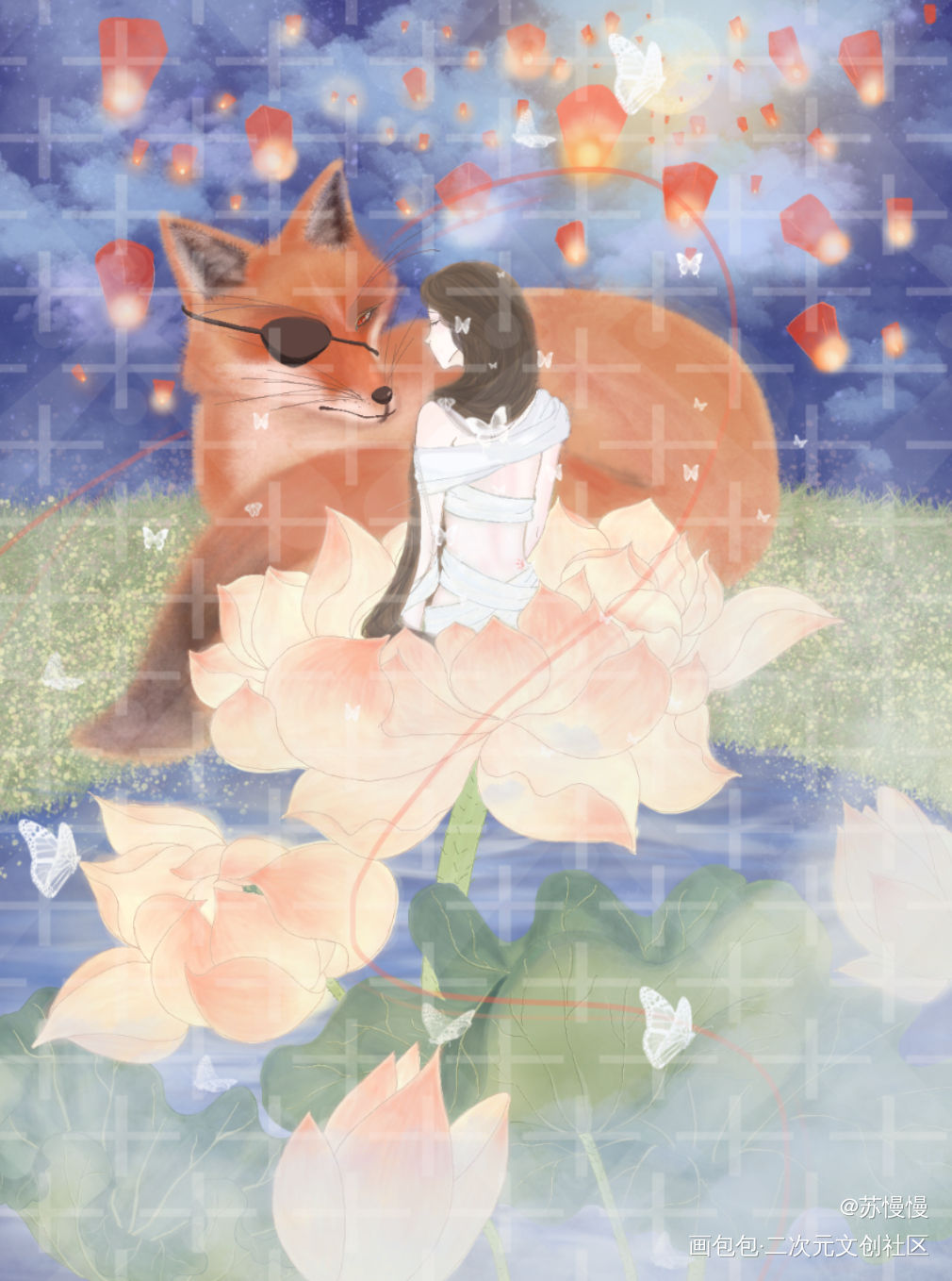 第一次用软件画，可能效果不太好_花怜手绘绘画作品