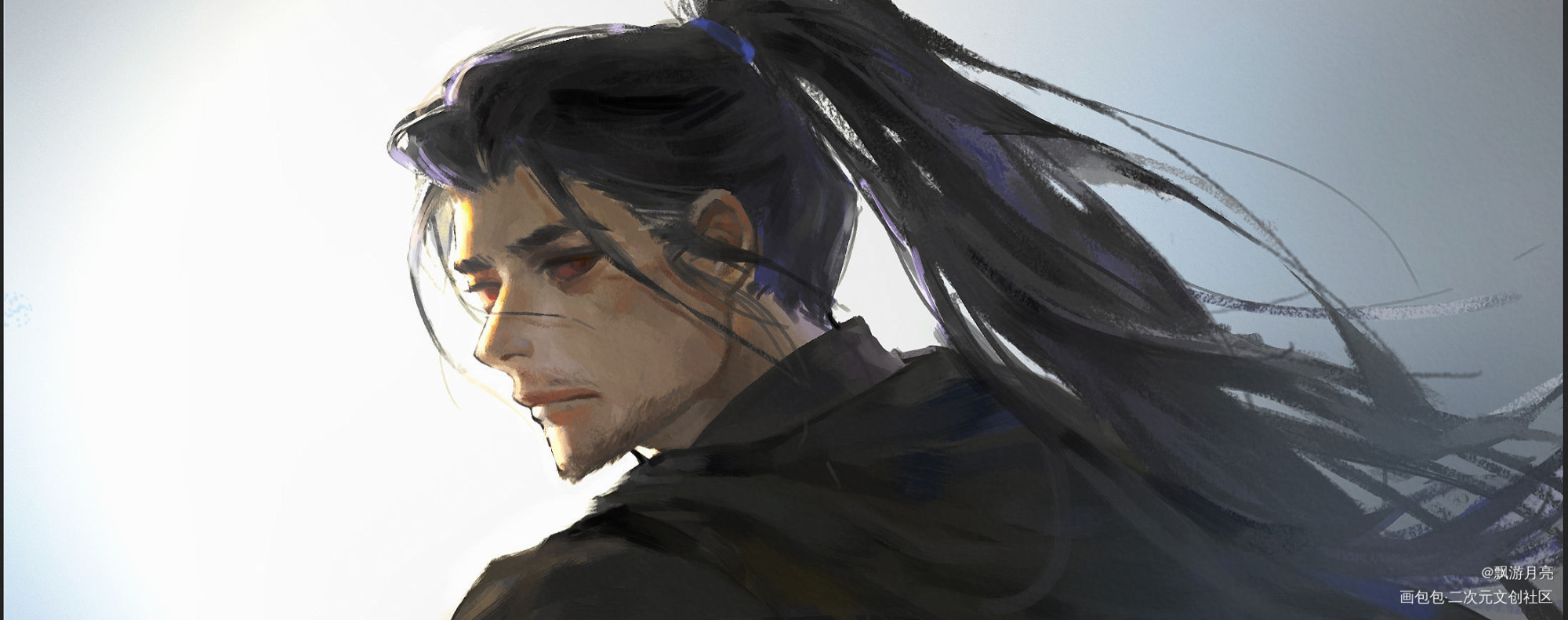“无人来的春三月”_将进酒松玉乔松月姚温玉古风板绘绘画绘画作品