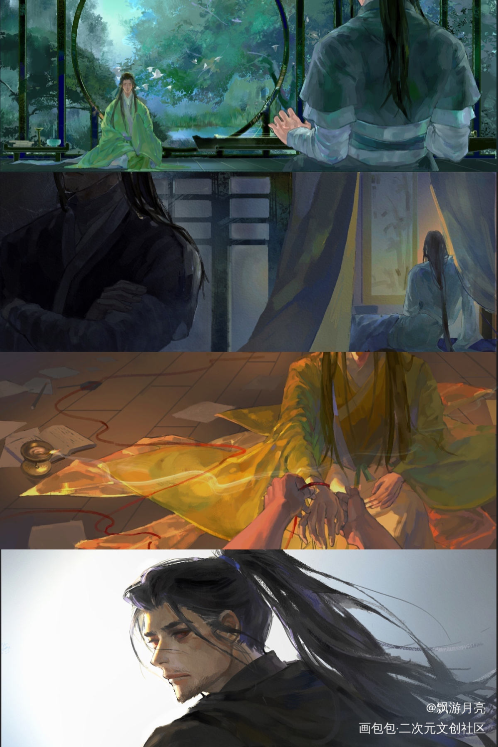 “无人来的春三月”_将进酒松玉乔松月姚温玉古风板绘绘画绘画作品