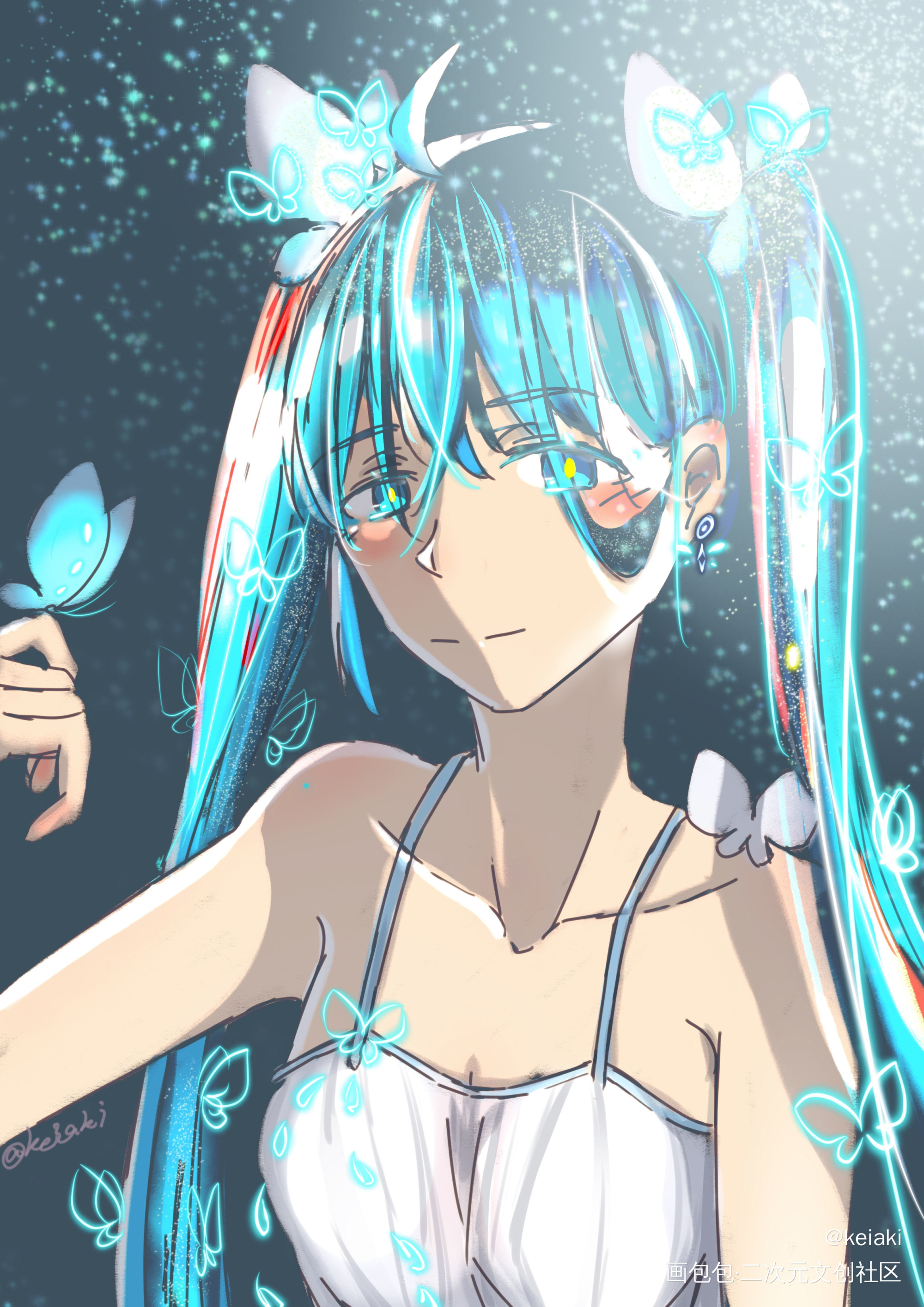 亮晶晶_初音未来日系绘画绘画作品