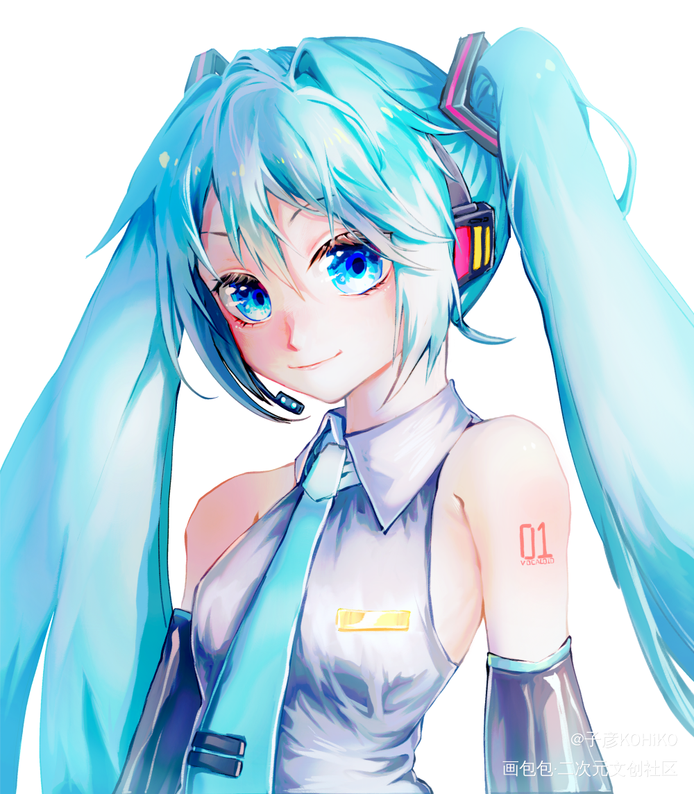 “大家的VOCALOID。”_VOCALOID初音未来初音插画板绘初音miku绘画作品