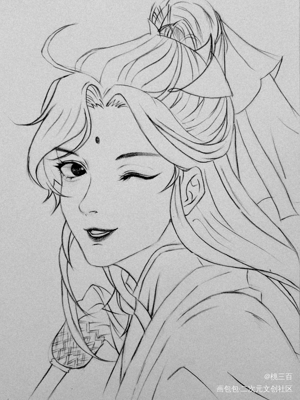 _天官赐福师青玄手绘古风临摹绘画作品