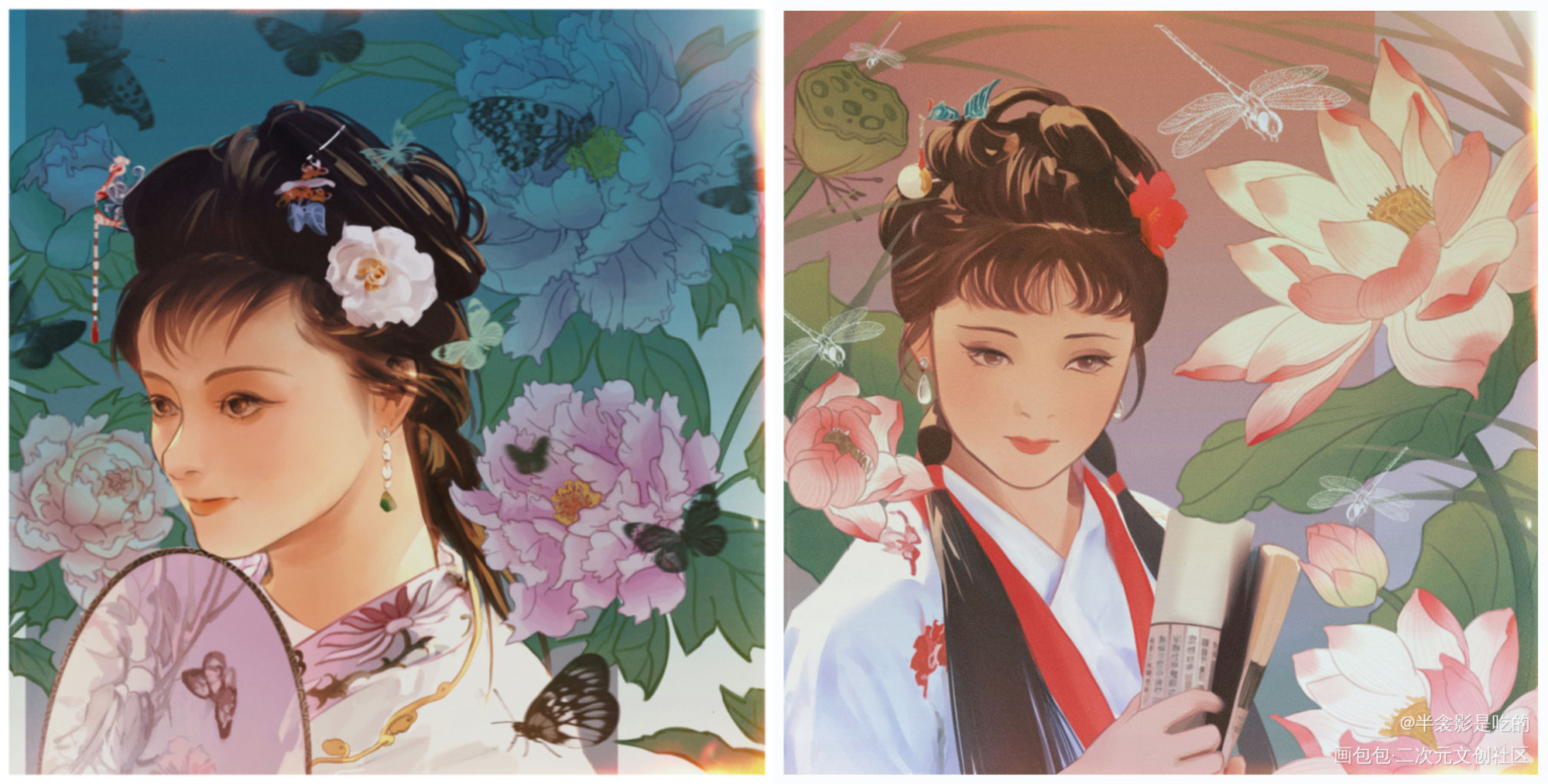 百合来点吗_红楼梦钗黛绘画作品