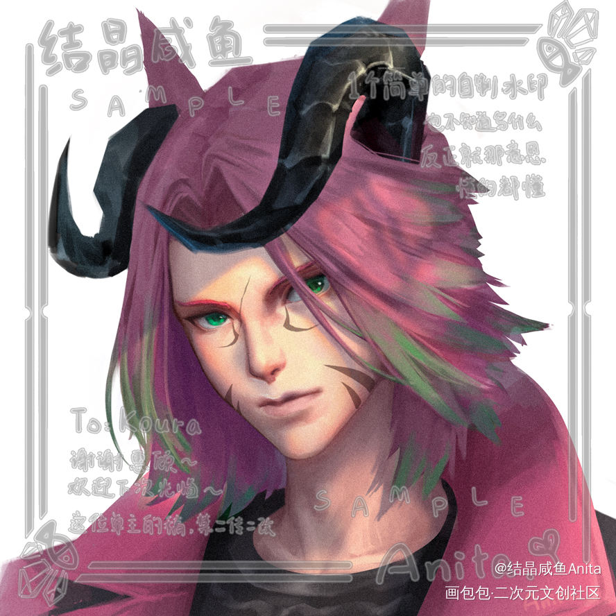 FF14头像稿_最终幻想14厚涂求点评头像原创绘画作品