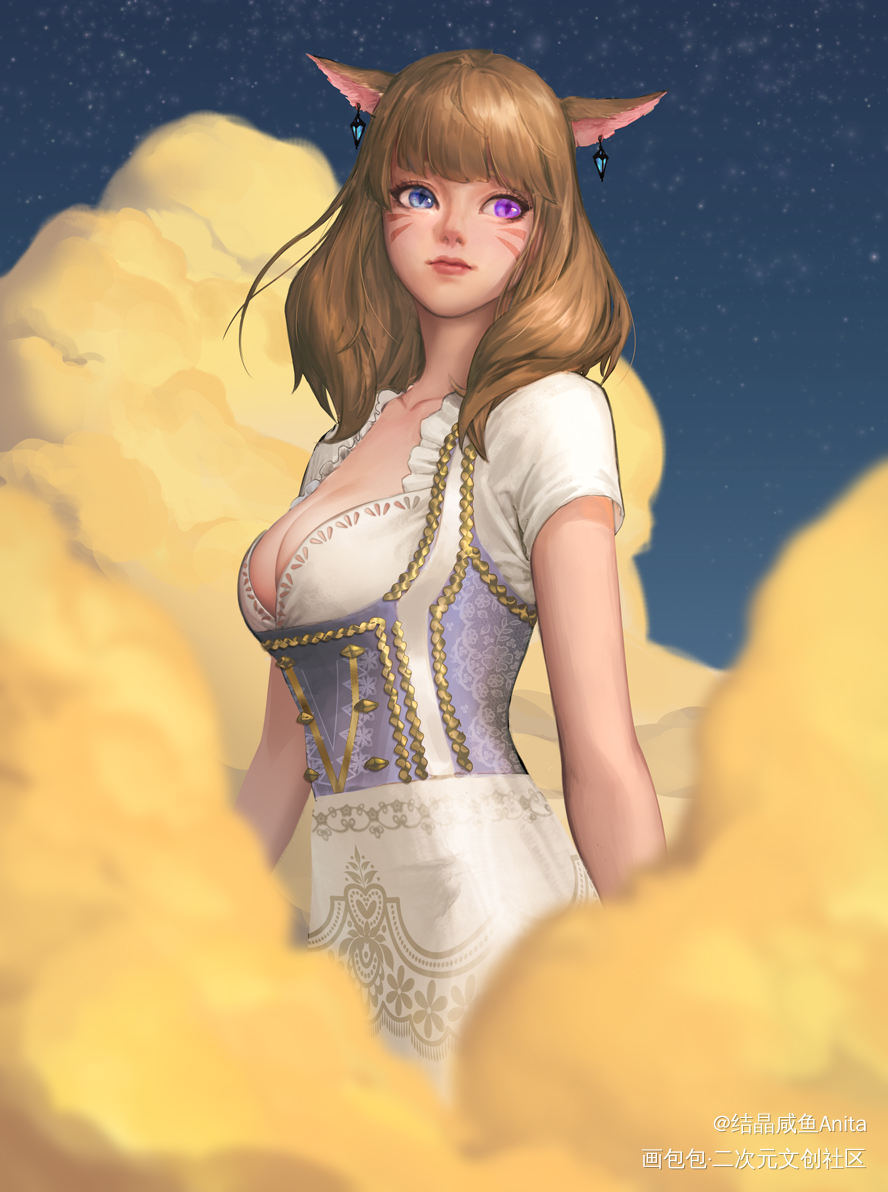 FF14头像稿_最终幻想14厚涂求点评头像原创绘画作品