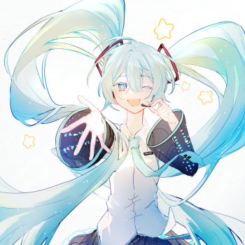miku_vocaloid初音未来立绘平涂绘画作品