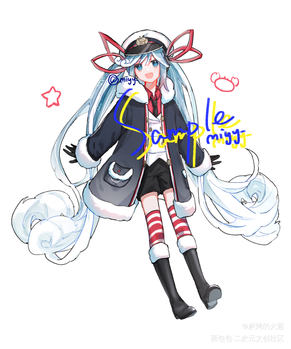 miku_VOCALOID初音未来立绘平涂绘画作品