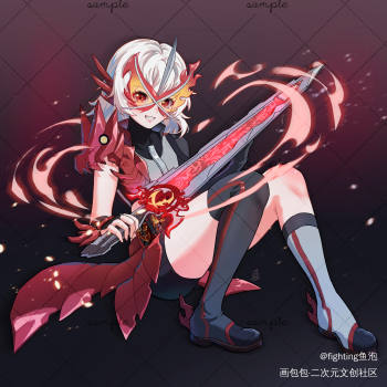 (性转注意)_立绘平涂同人假面骑士saber绘画作品