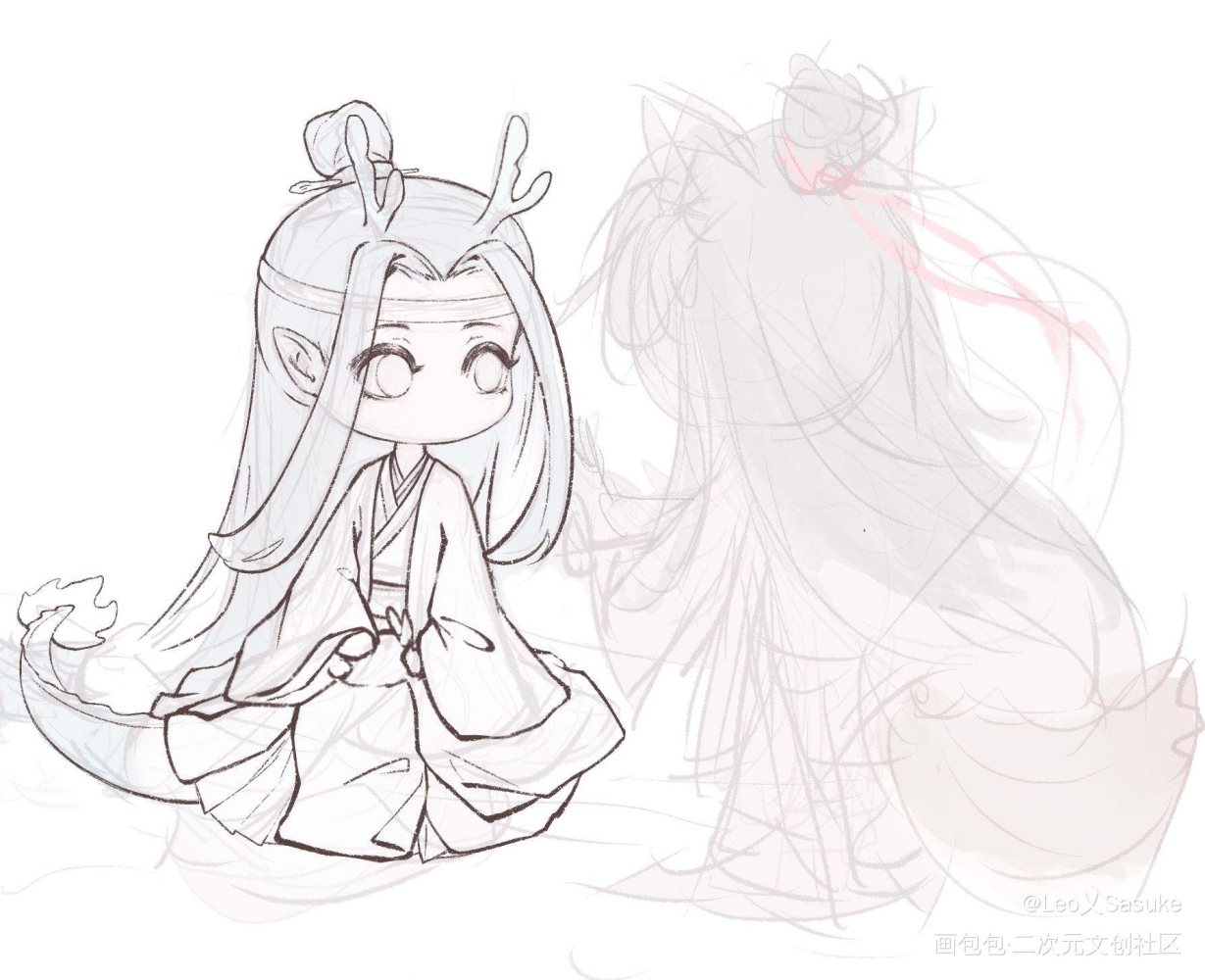 预告一下~大概明天发成图_魔道祖师忘羡绘画作品