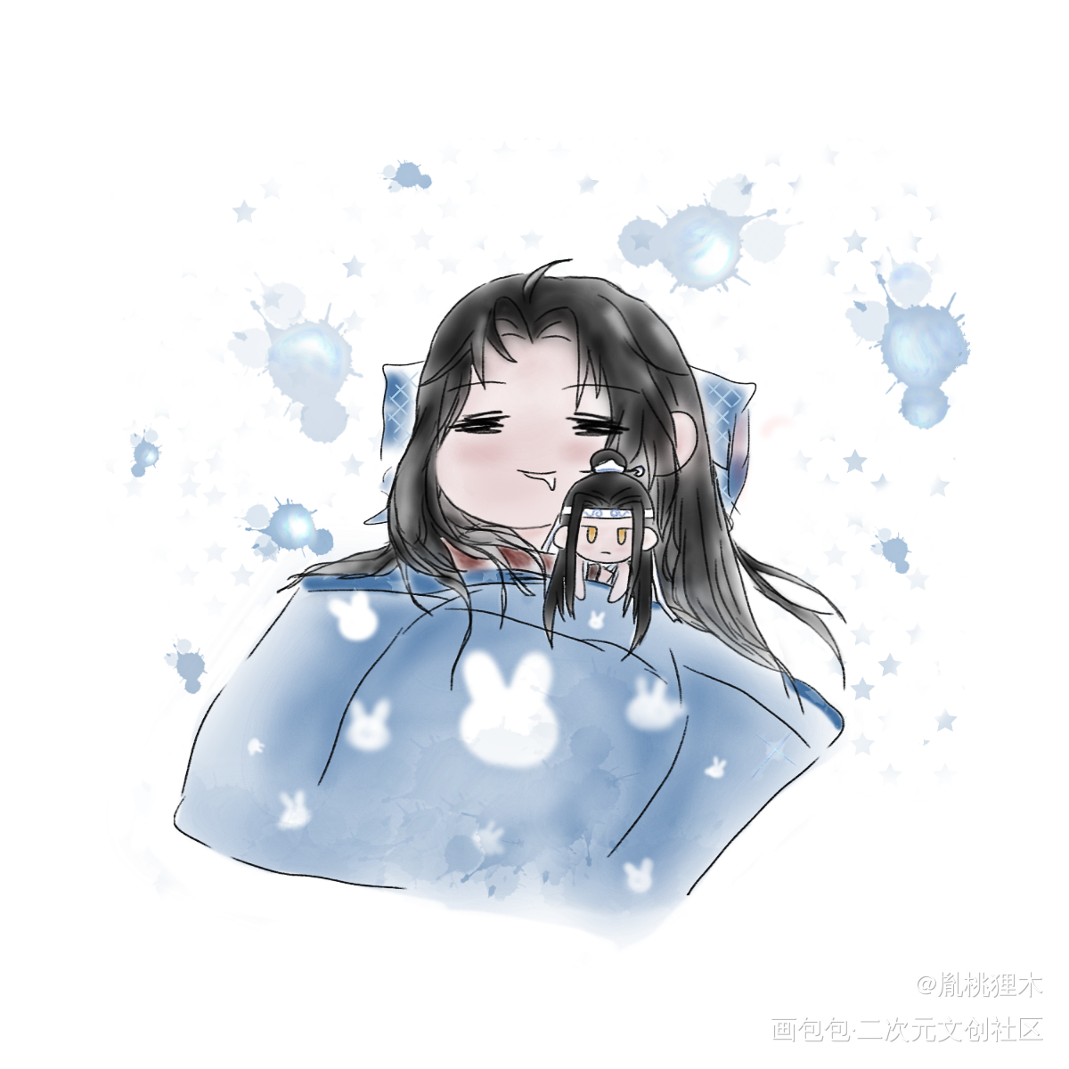 _魔道祖师魏无羡Q版模板绘画作品