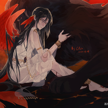 提灯映桃花/小凤凰_提灯映桃花晖凰楚河周晖绘画作品