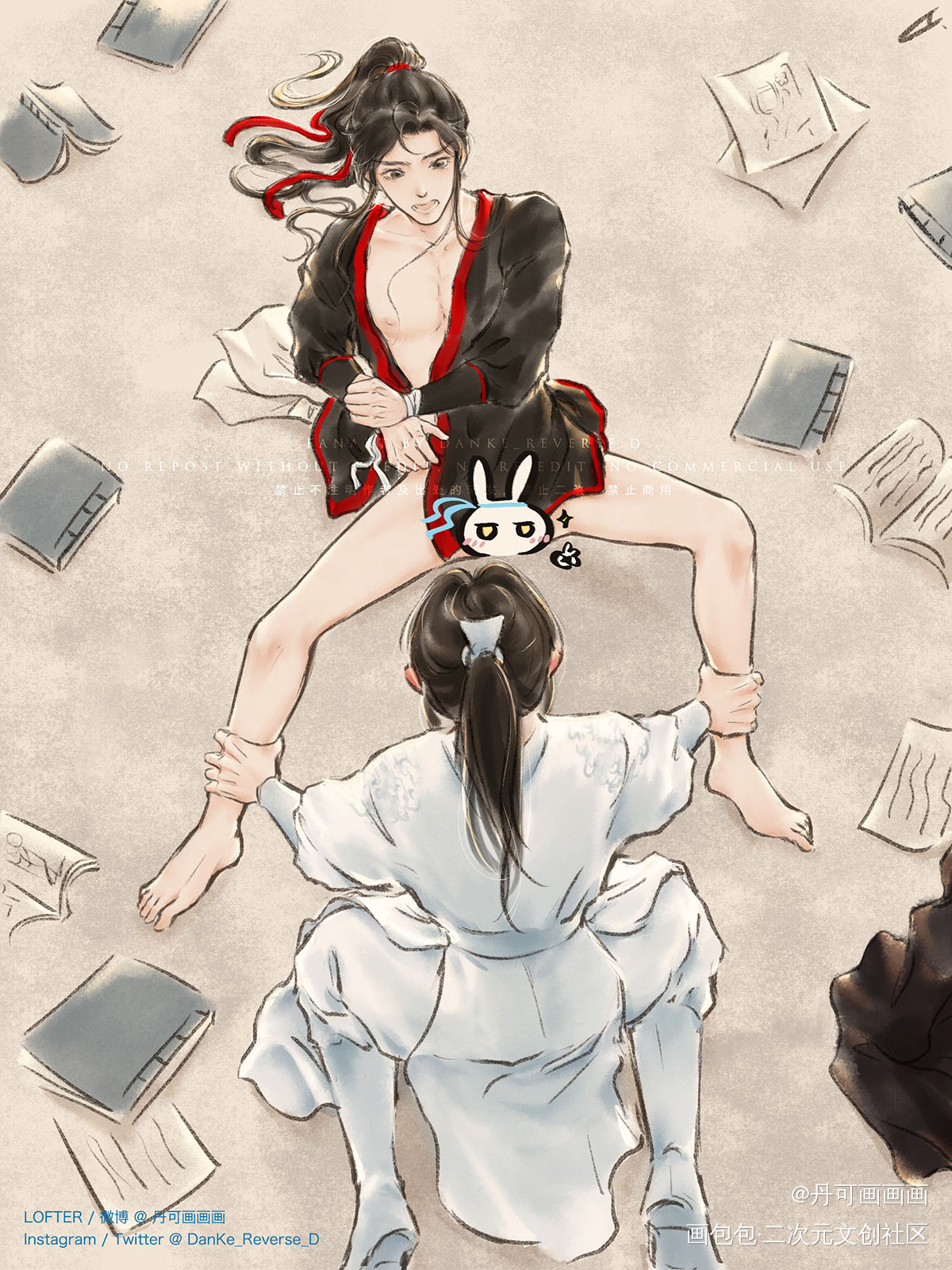 嘿嘿_魔道祖师忘羡魏婴蓝湛蓝忘机魏无羡同人绘画作品