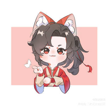 哥哥,给你变个蝴蝶_天官赐福花怜花城平涂q版同人绘画作品