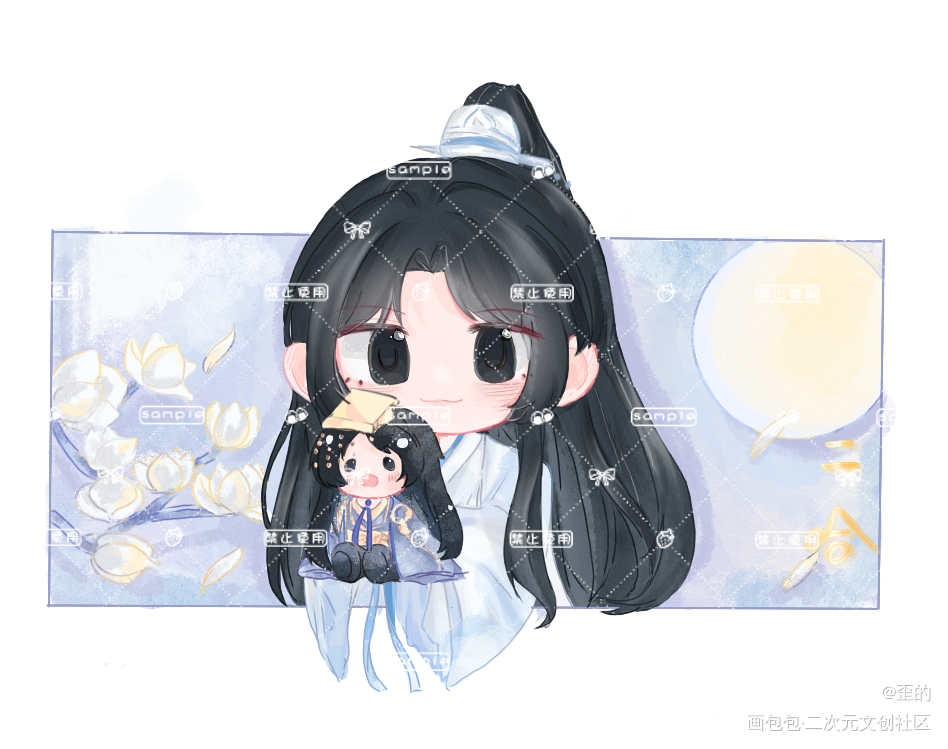 师尊！_二哈和他的白猫师尊燃晚Q版板写绘画作品