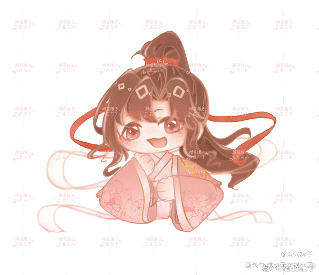 稿叽_魔道祖师忘羡古风平涂Q版魔道祖师Q版绘画作品