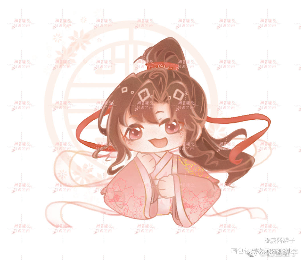 稿叽_魔道祖师忘羡古风平涂Q版魔道祖师Q版绘画作品