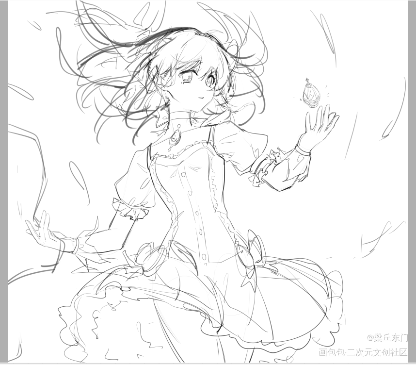 魔法少女小圆绘画过程_魔法少女小圆厚涂日系插画同人绘画作品
