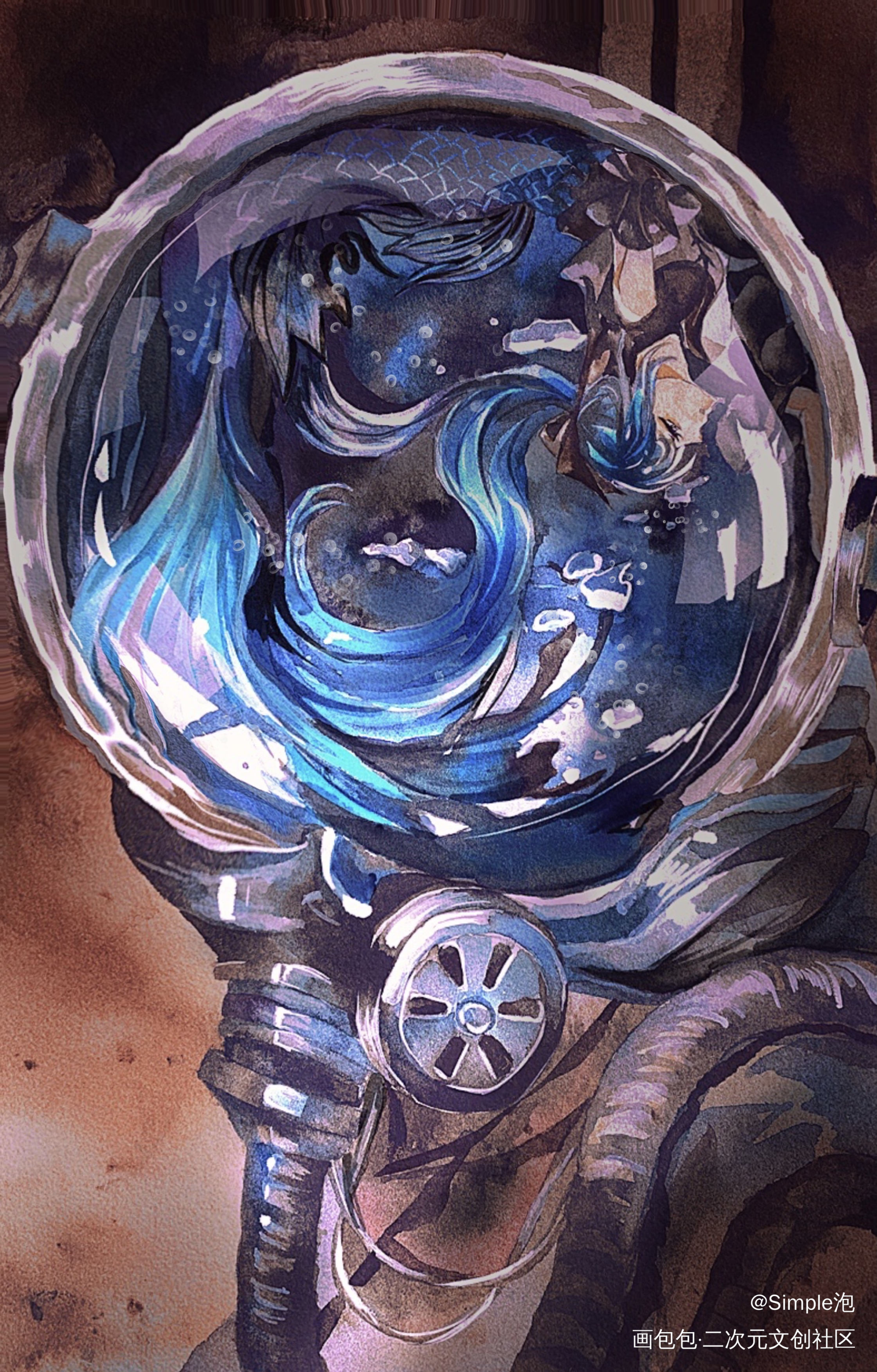 围城_水彩插画oc绘画作品