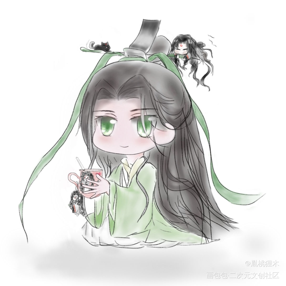 _人渣反派自救系统天官赐福魔道祖师冰秋花怜忘羡Q版绘画作品