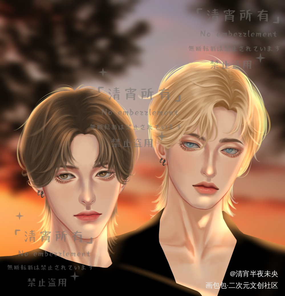 双胞胎_厚涂绘画作品