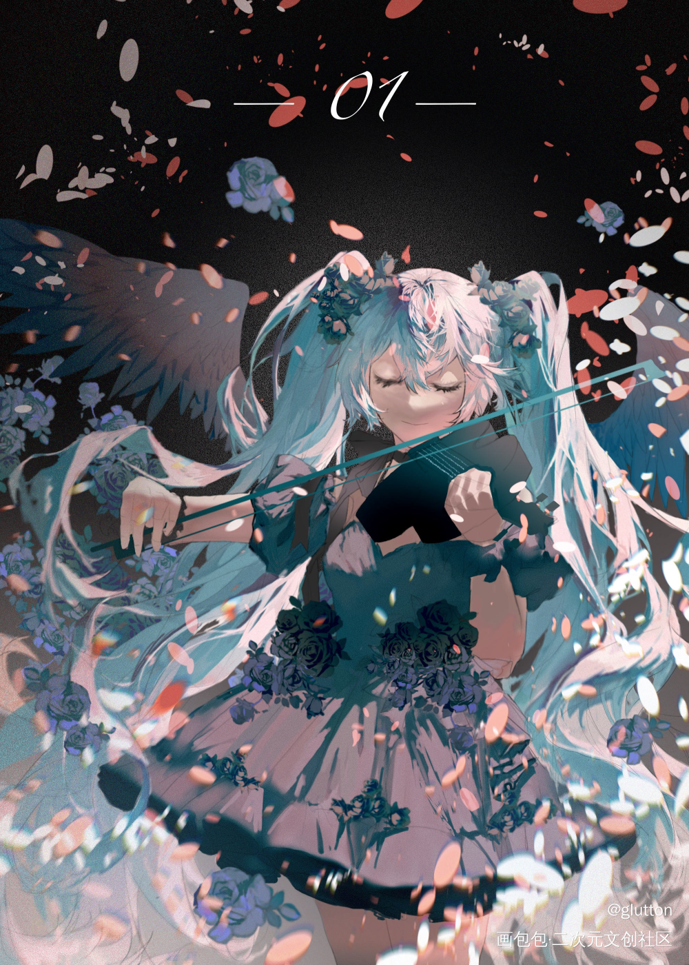 为你奏响_VOCALOID初音未来插画绘画绘画作品